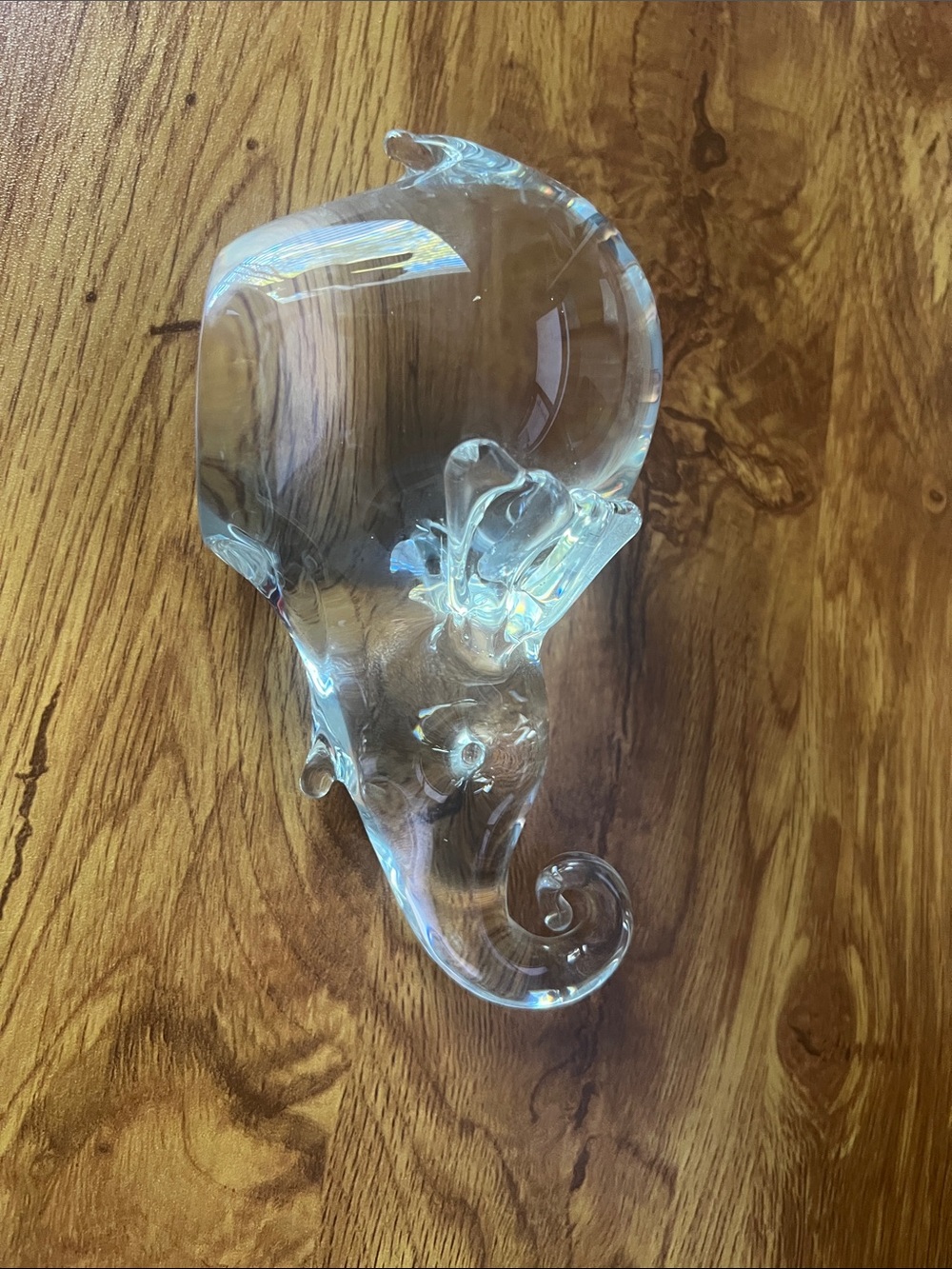 Clear Glass Elephant Figurine Home Accent